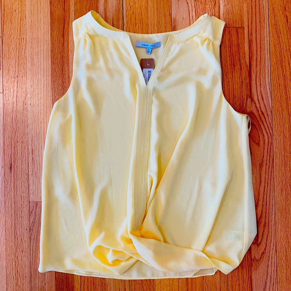 Monaco V neck tank, pale yellow